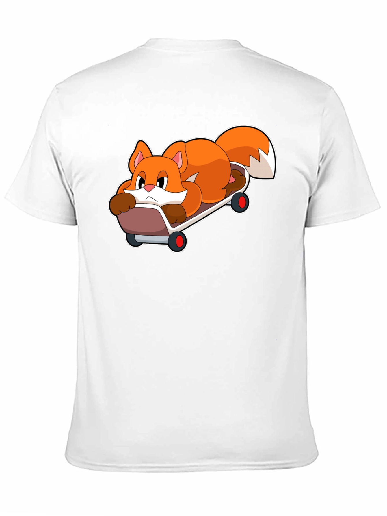 Cool Fox Skateboarder Black T-Shirt