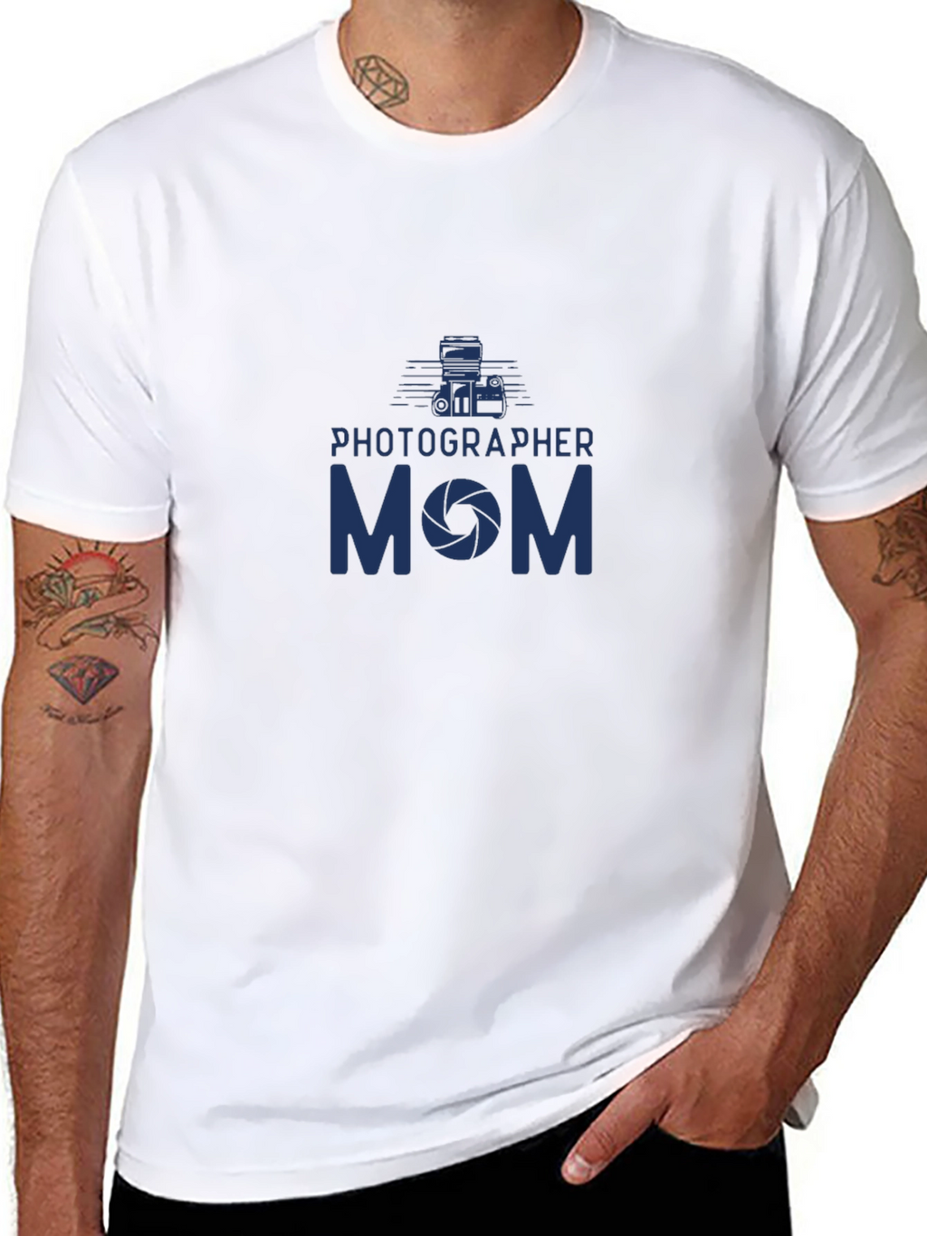 Photographer Mom Graphic T-Shirt - Camera Lens Design