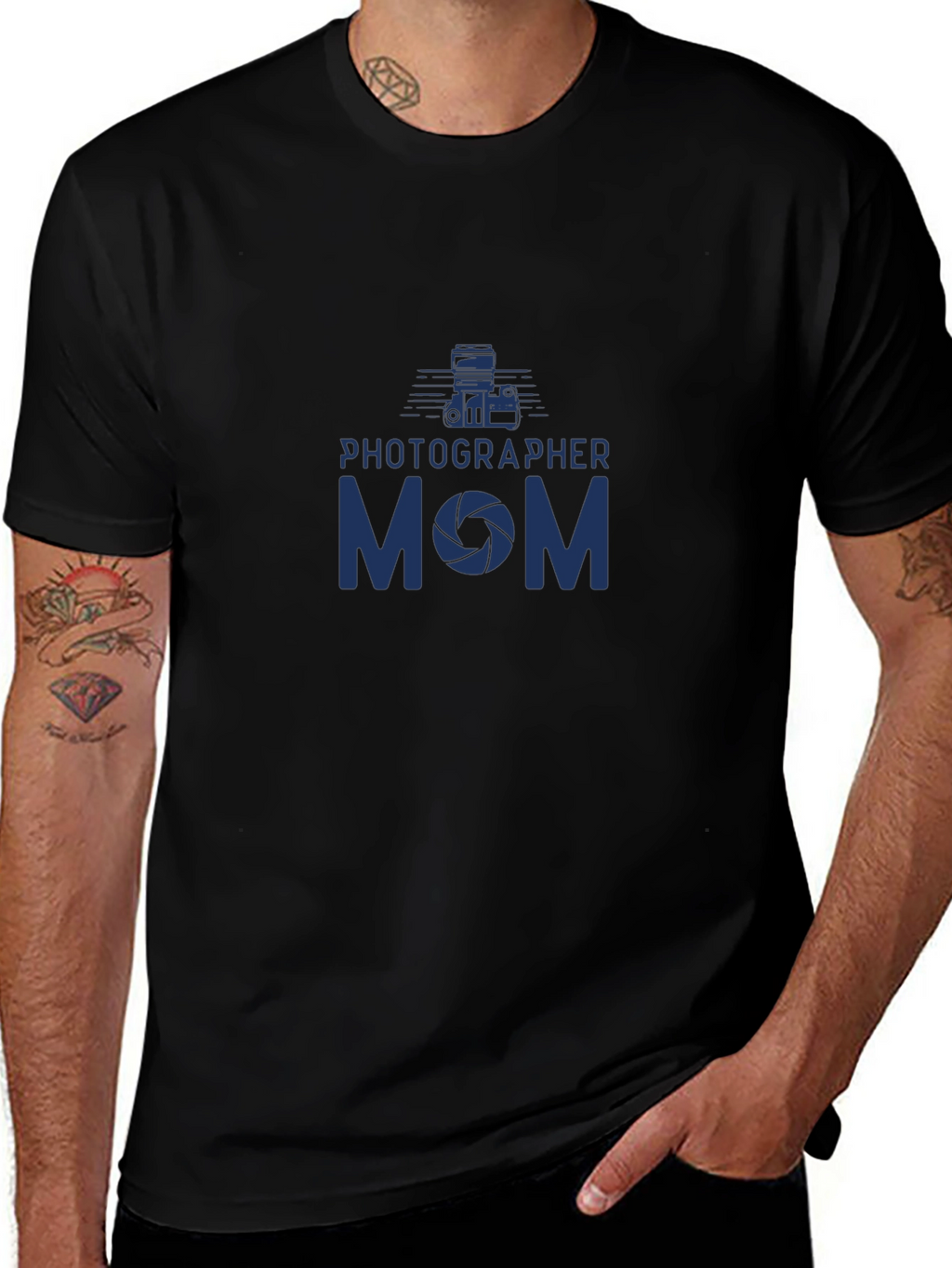 Photographer Mom Graphic T-Shirt - Camera Lens Design