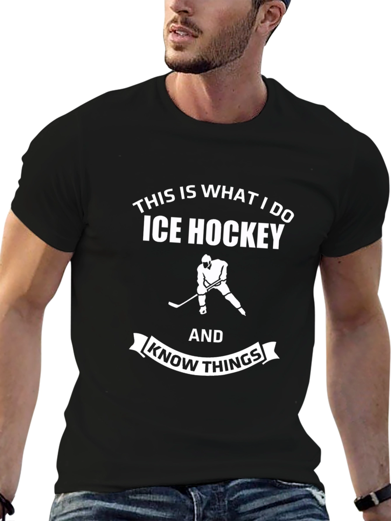 Ice Hockey & Know Things Black T-Shirt