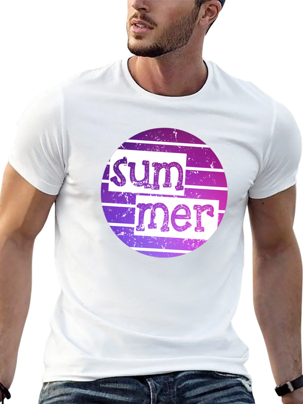 Summer Graphic Tee - Retro Style Black T-Shirt