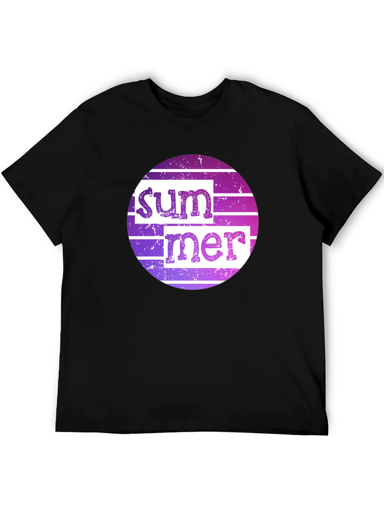 Summer Graphic Tee - Retro Style Black T-Shirt