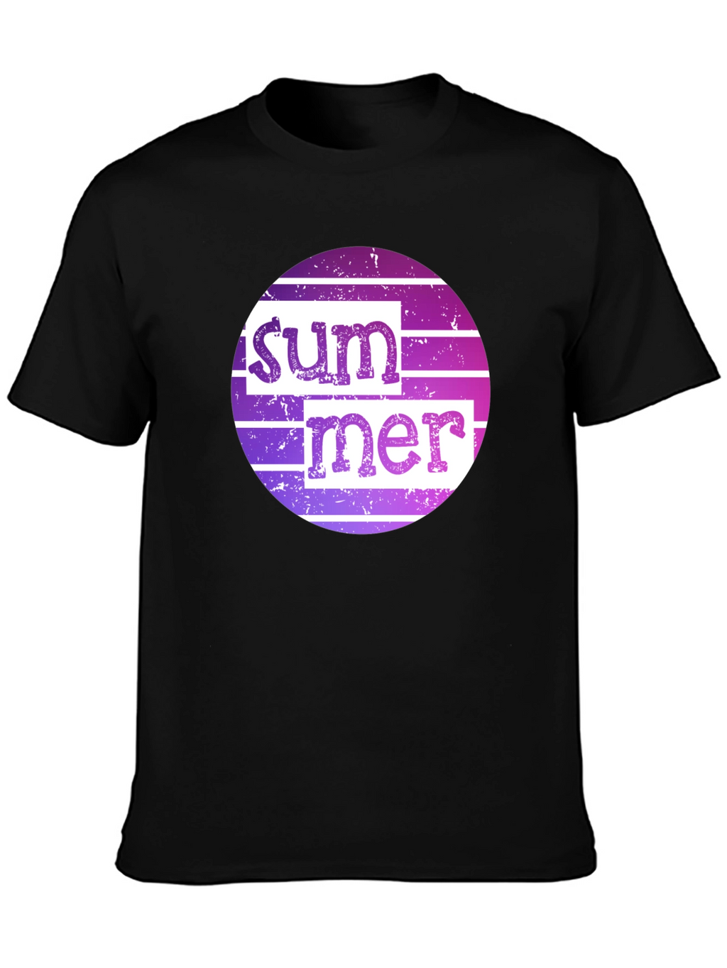 Summer Graphic Tee - Retro Style Black T-Shirt