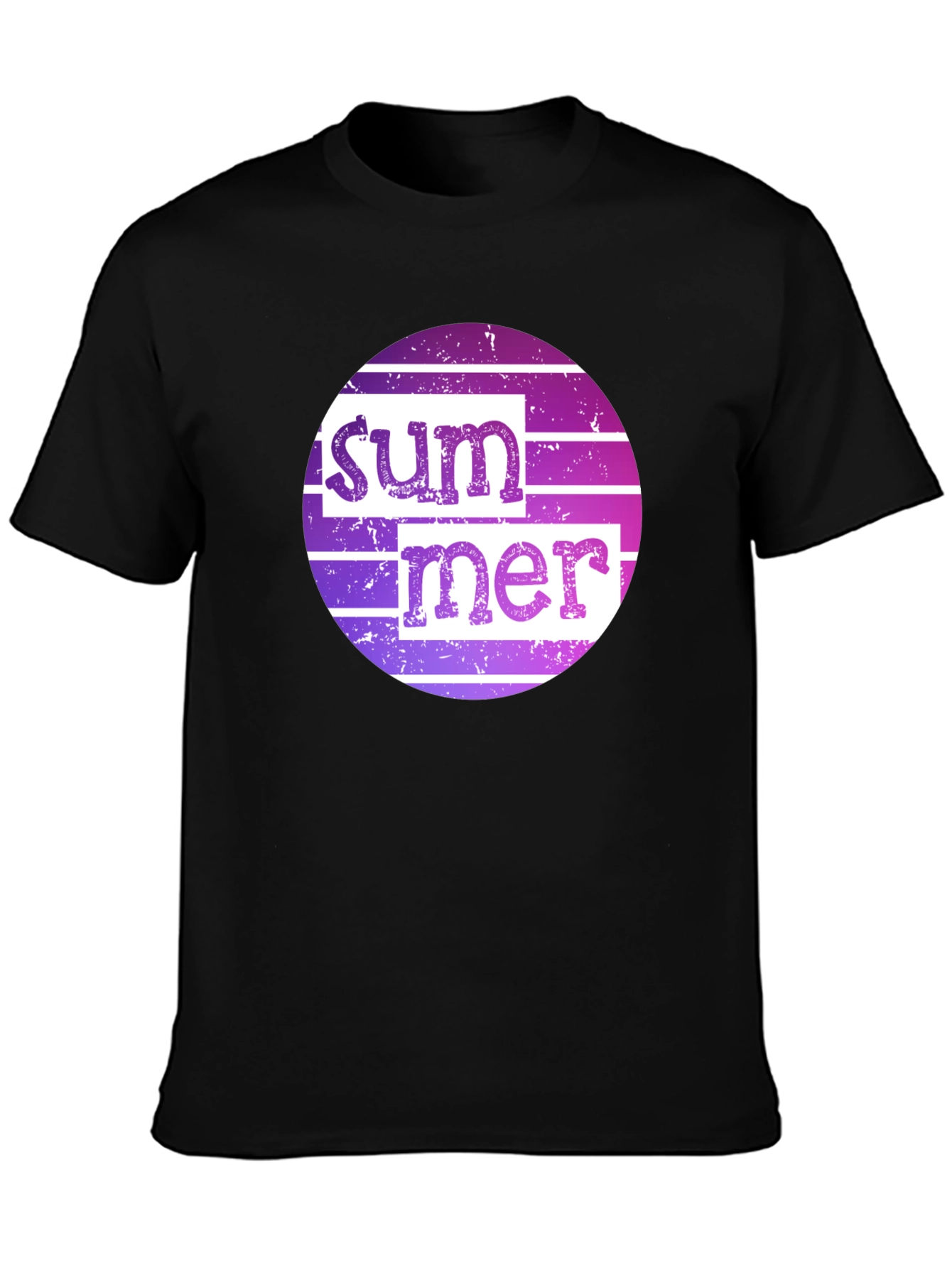 Summer Graphic Tee - Retro Style Black T-Shirt