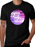 Summer Graphic Tee - Retro Style Black T-Shirt