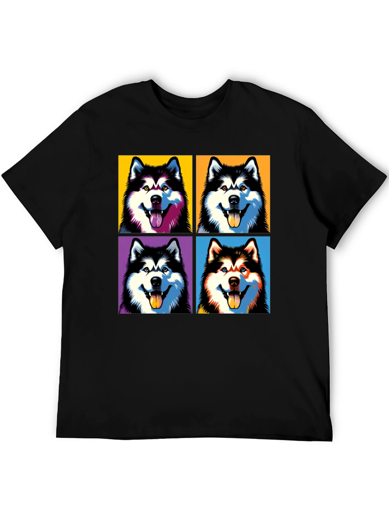 Pop Art Alaskan Malamute T-Shirt - Unique Dog Lover Gift