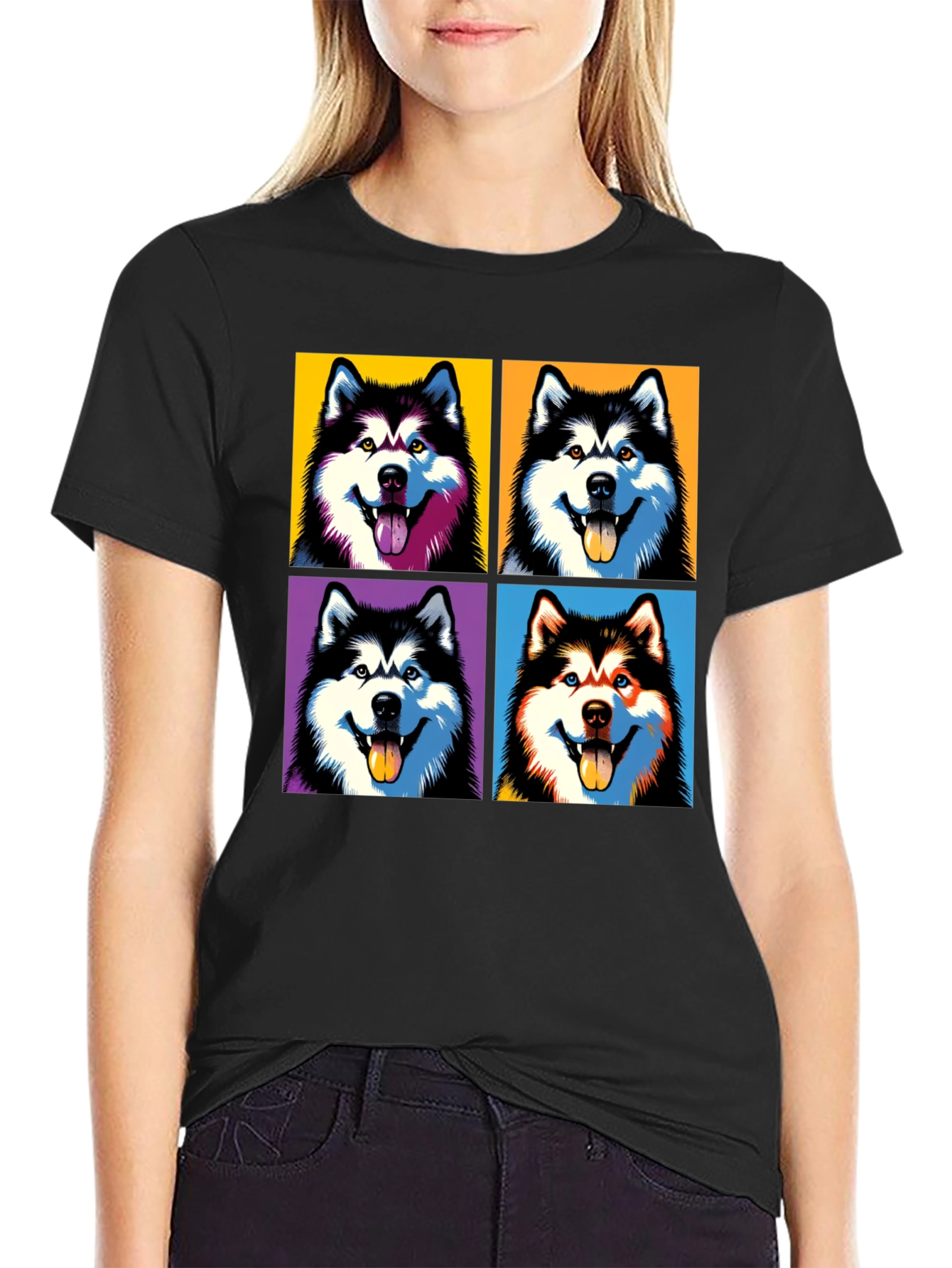 Pop Art Alaskan Malamute T-Shirt - Unique Dog Lover Gift