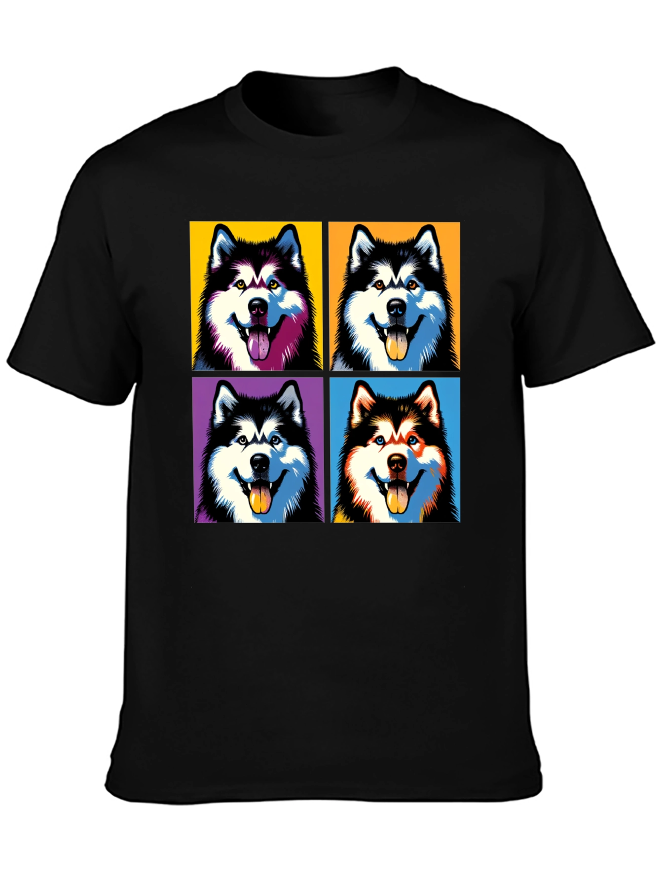Pop Art Alaskan Malamute T-Shirt - Unique Dog Lover Gift