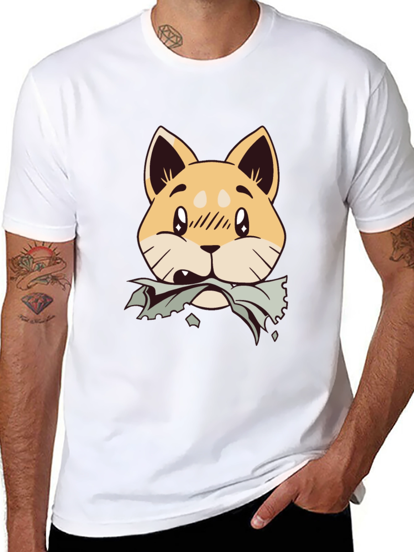 Cartoon Dog Chewing Tee