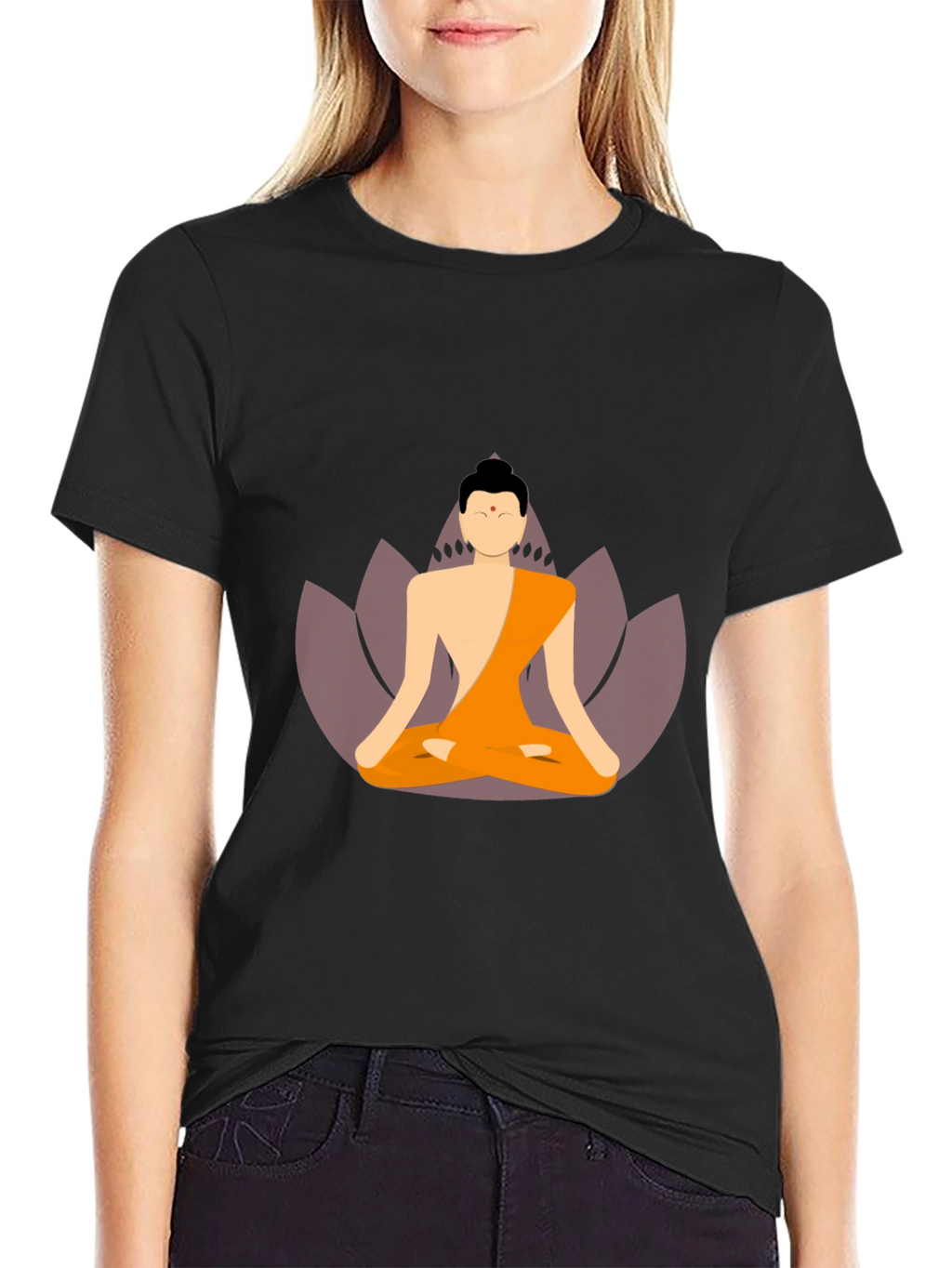 Buddha Graphic Black T-Shirt Meditating Yogi Tee