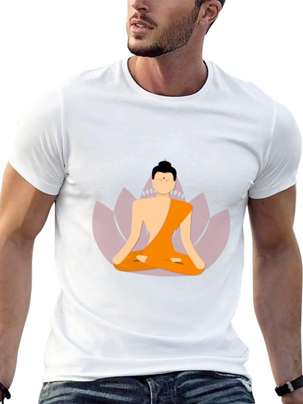 Buddha Graphic Black T-Shirt Meditating Yogi Tee