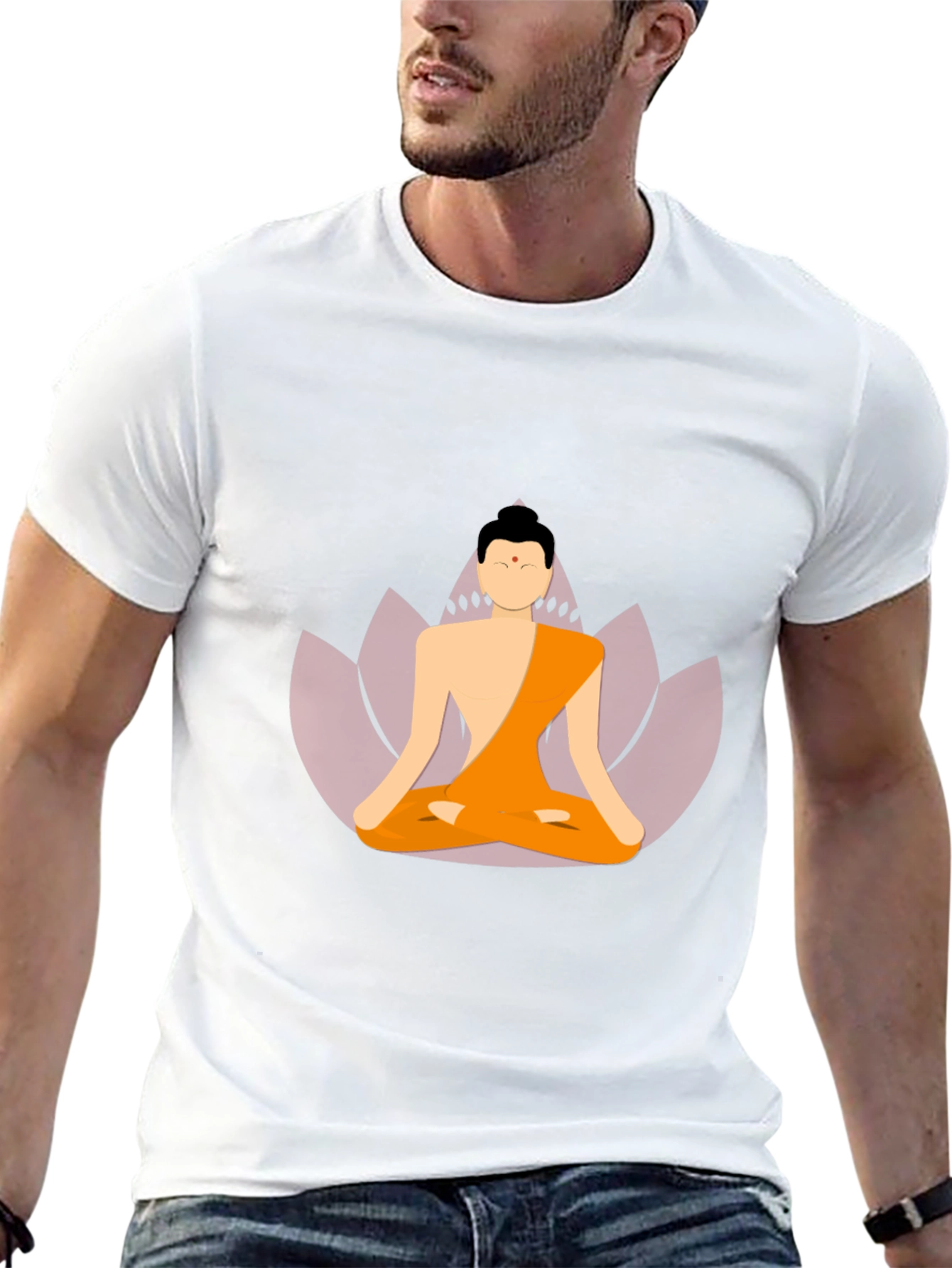 Buddha Graphic Black T-Shirt Meditating Yogi Tee