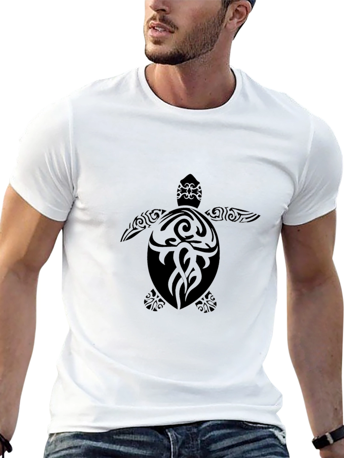 Mens Black Turtle Graphic Tee - Stylish Comfort