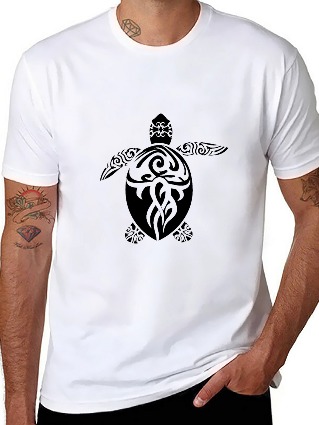 Mens Black Turtle Graphic Tee - Stylish Comfort