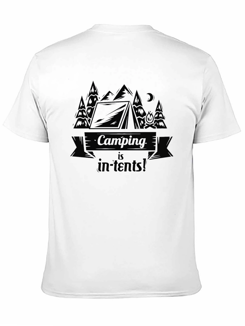 Camping Is In-Tents! Black T-Shirt