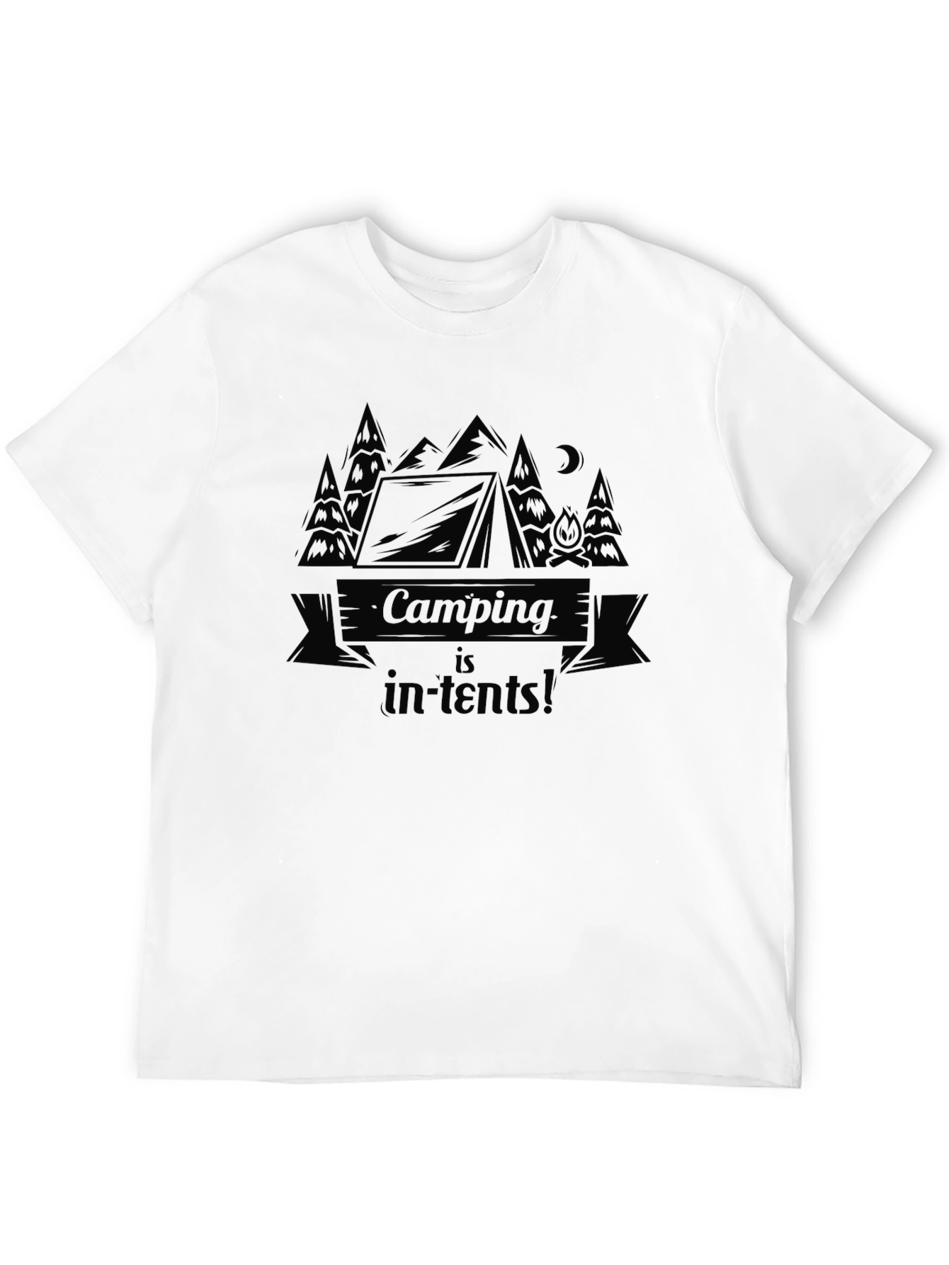 Camping Is In-Tents! Black T-Shirt