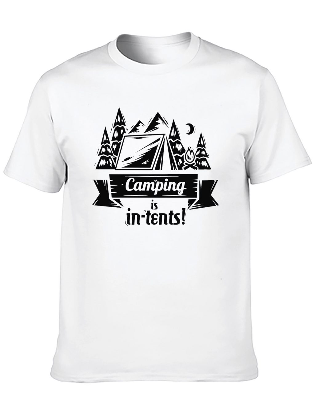 Camping Is In-Tents! Black T-Shirt