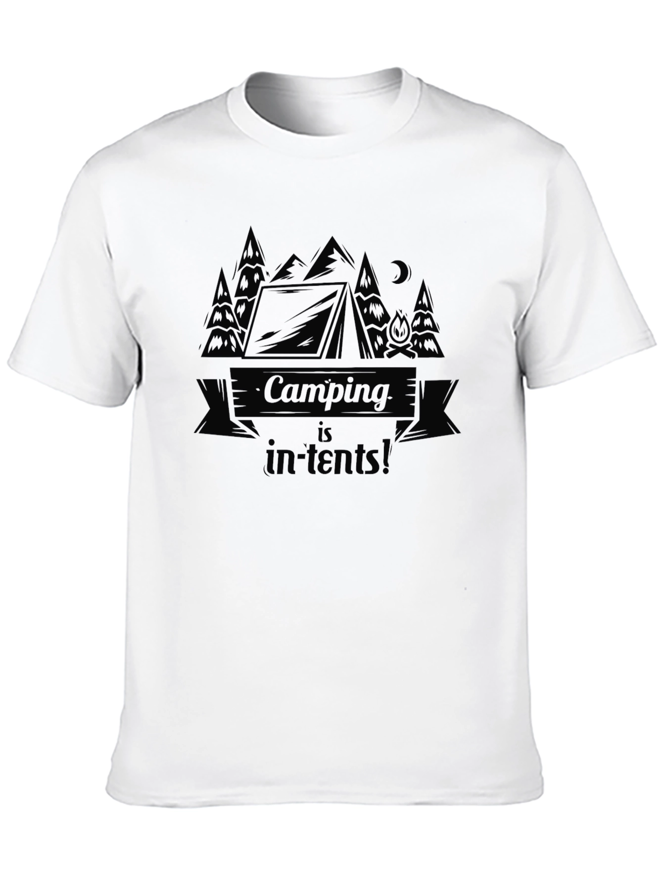 Camping Is In-Tents! Black T-Shirt