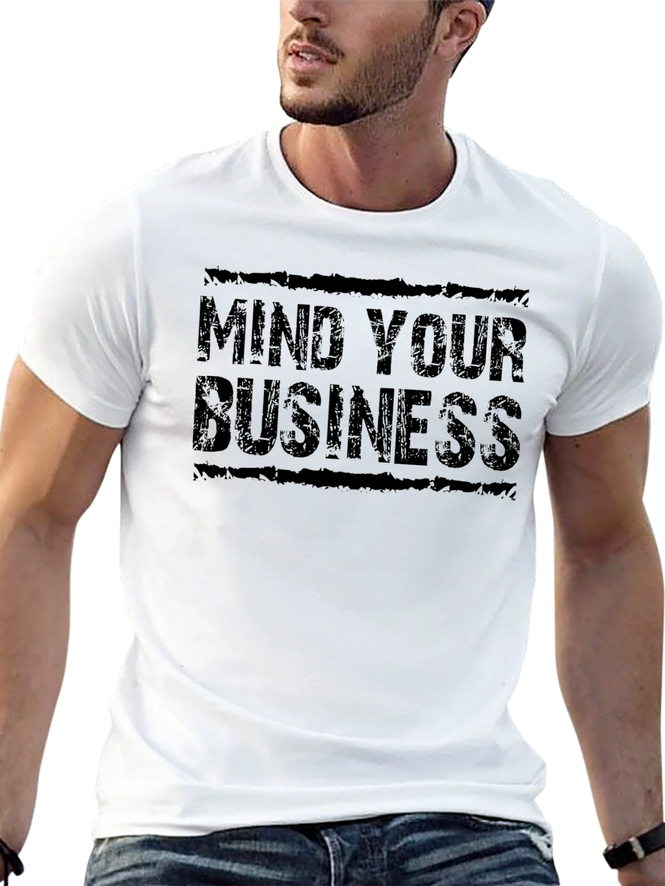 Mind Your Business Black Graphic T-Shirt