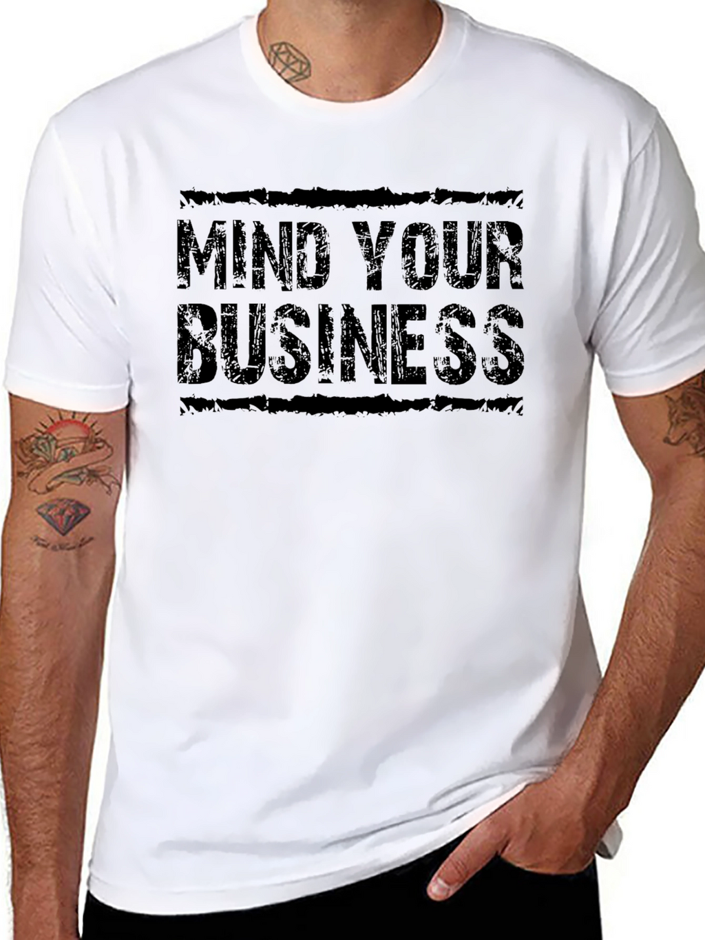 Mind Your Business Black Graphic T-Shirt