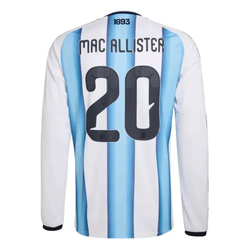 Alexis Mac Allister 2026 Argentina Long Sleeve Home Jersey Back