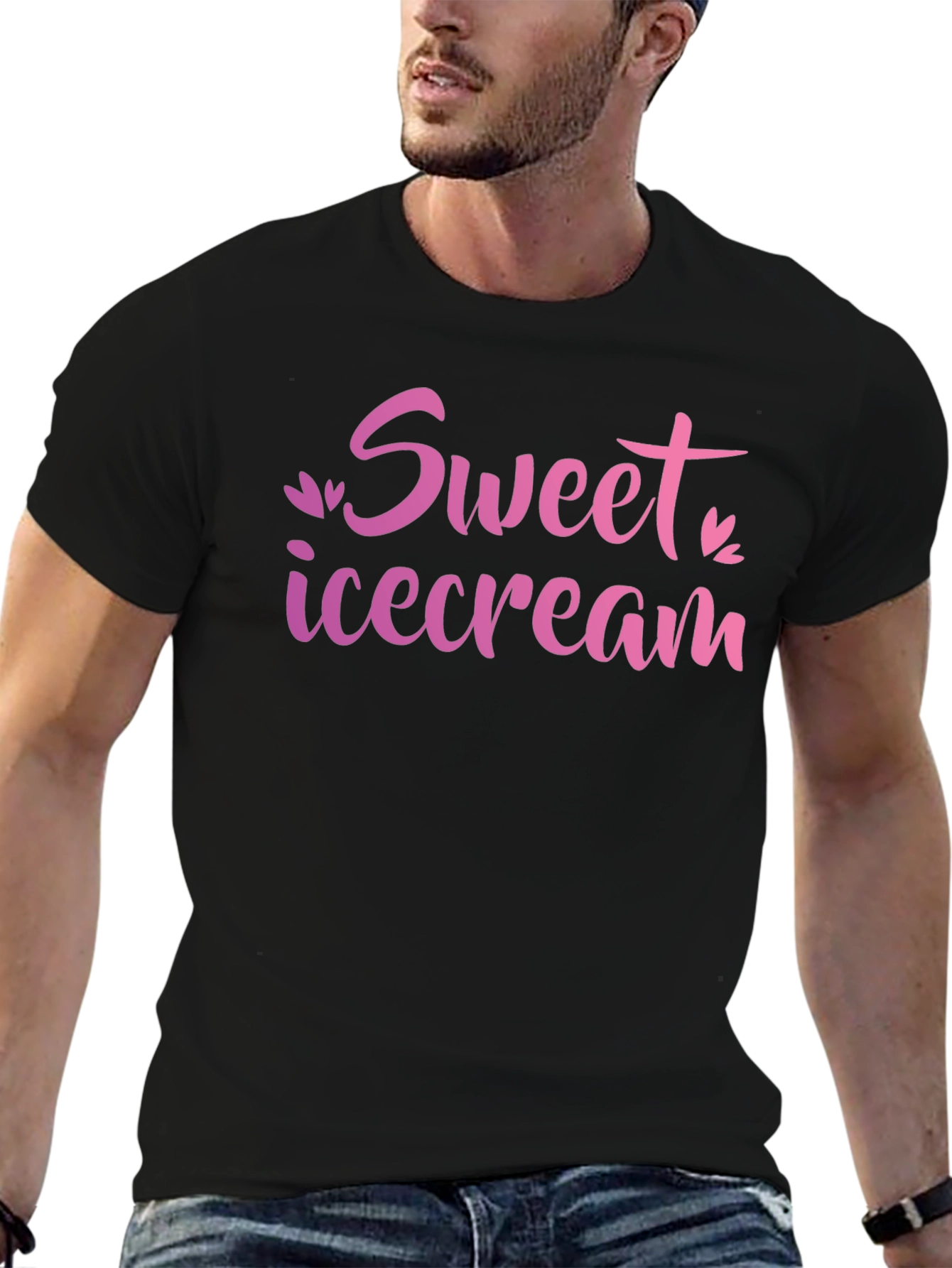 Sweet Ice Cream Black T-Shirt