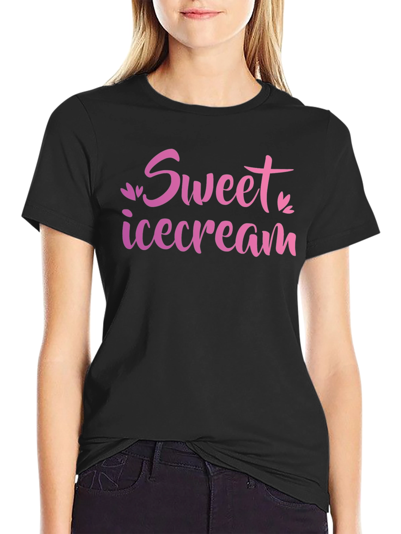 Sweet Ice Cream Black T-Shirt