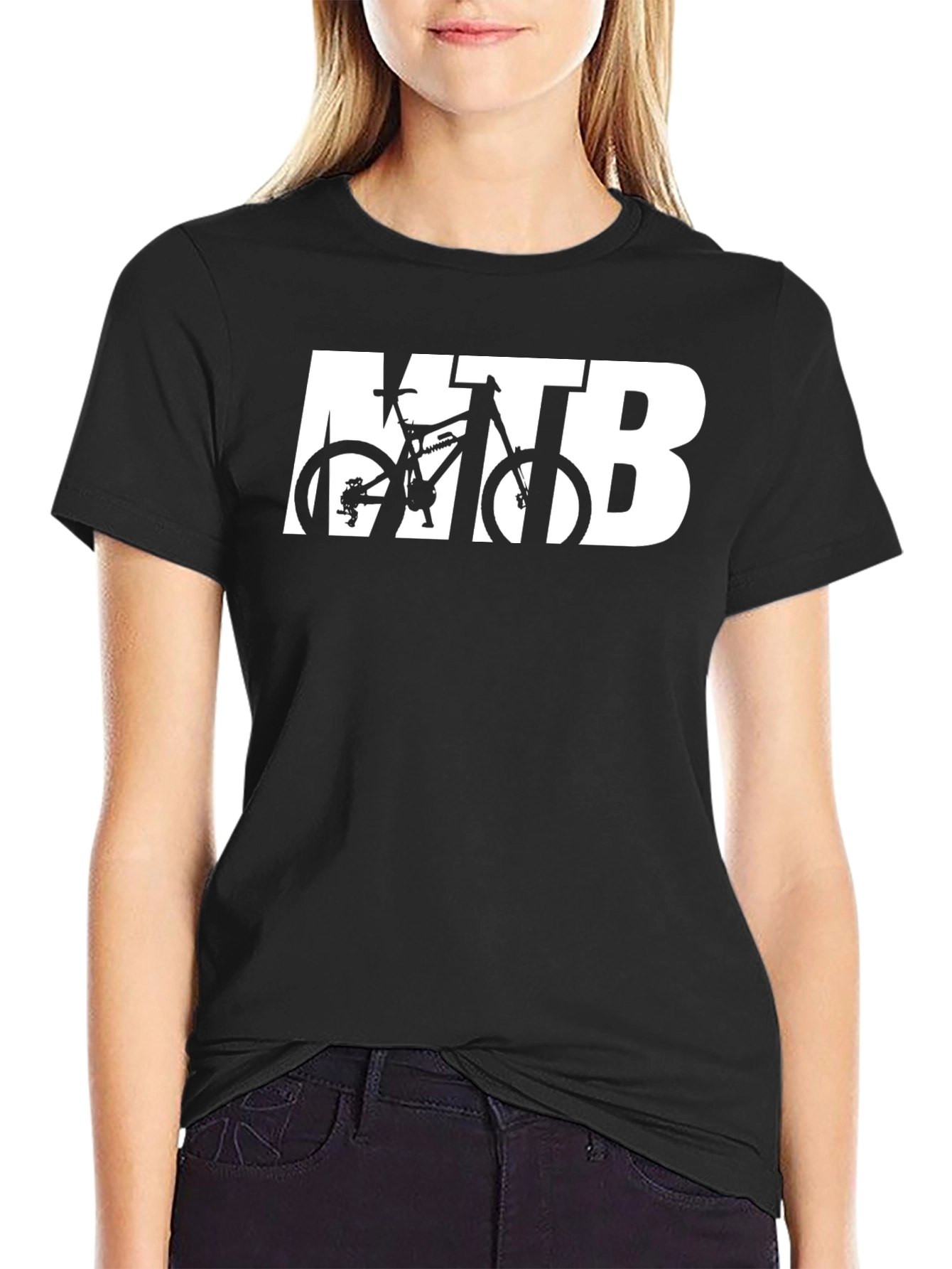 MTB Mountain Bike Graphic T-Shirt - Black