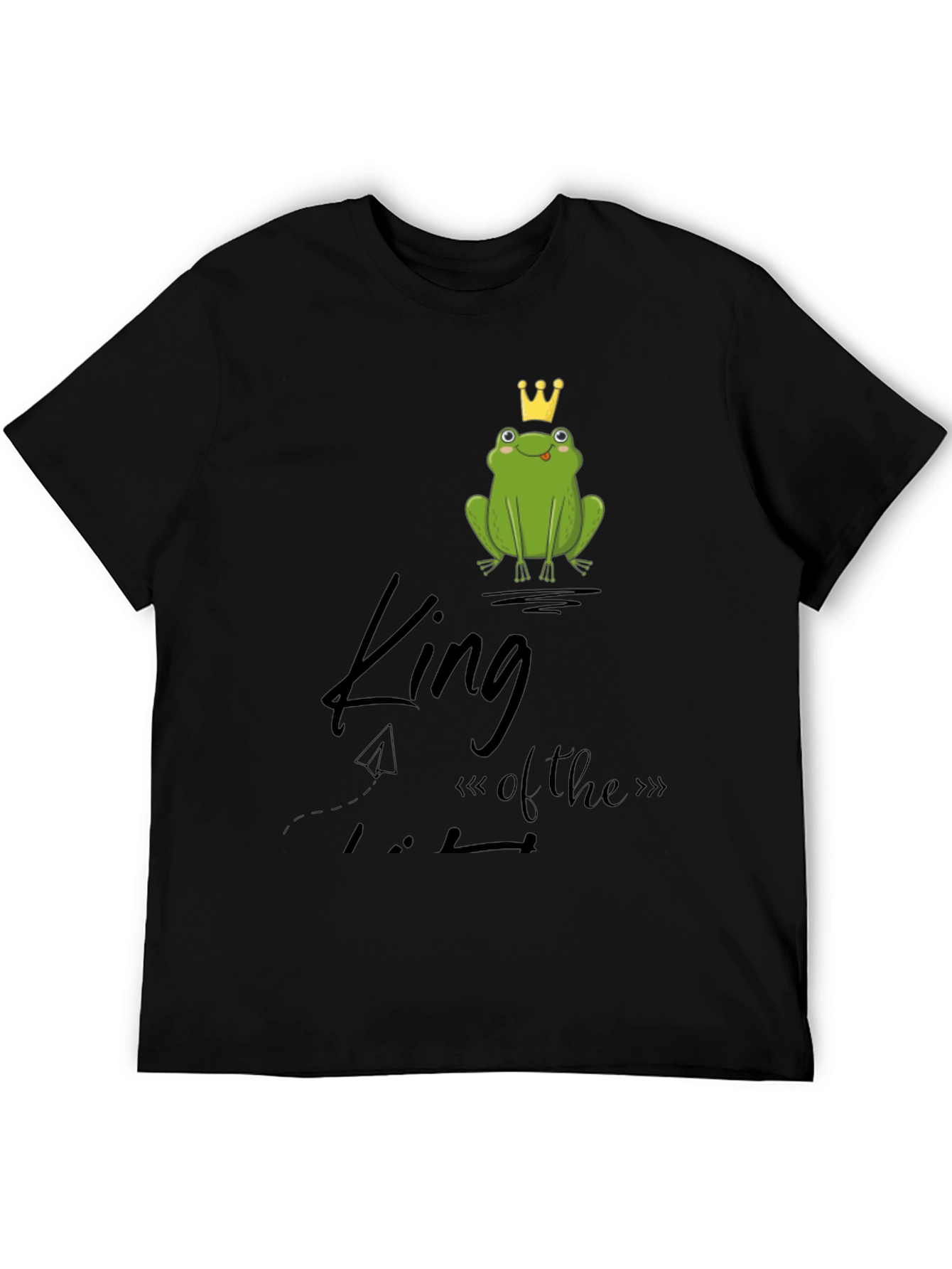 Frog King Graphic Tee - Black Cotton T-Shirt