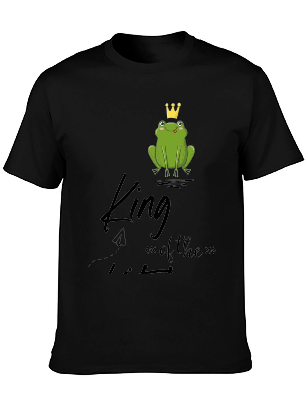 Frog King Graphic Tee - Black Cotton T-Shirt