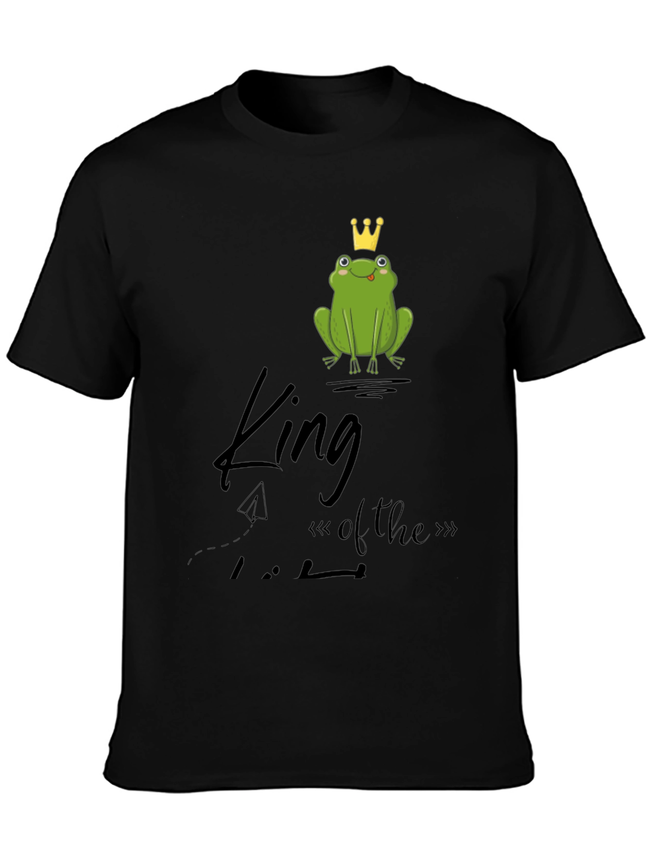 Frog King Graphic Tee - Black Cotton T-Shirt