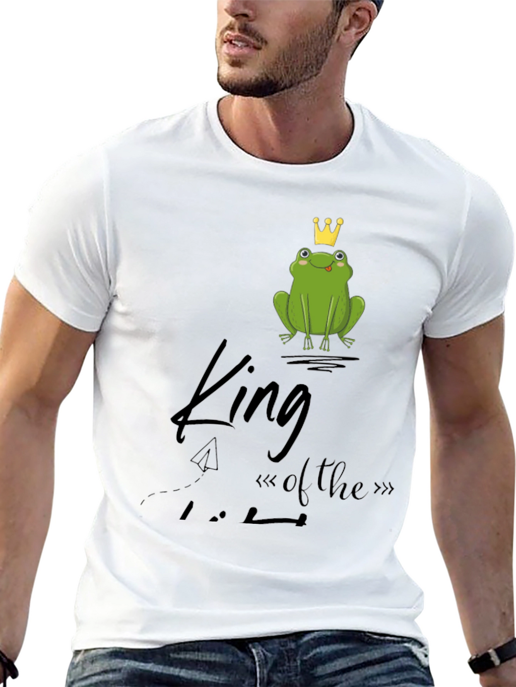 Frog King Graphic Tee - Black Cotton T-Shirt