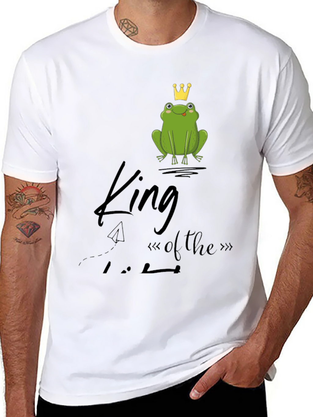 Frog King Graphic Tee - Black Cotton T-Shirt