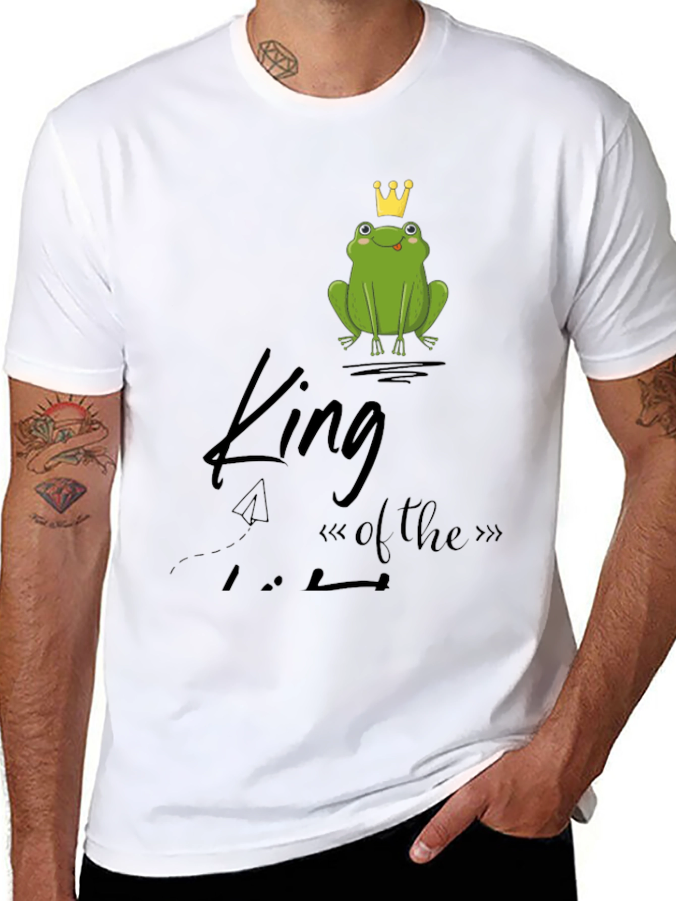 Frog King Graphic Tee - Black Cotton T-Shirt