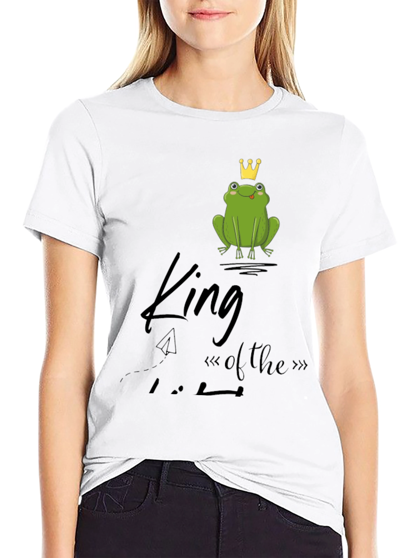 Frog King Graphic Tee - Black Cotton T-Shirt