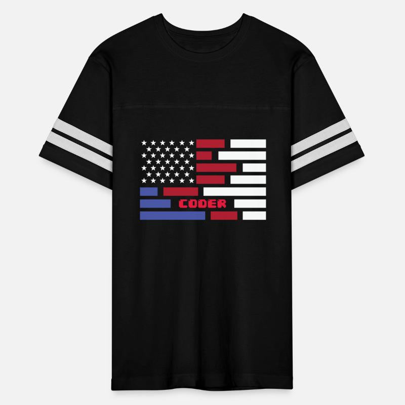 American Flag Coder Coding Computer Nerd