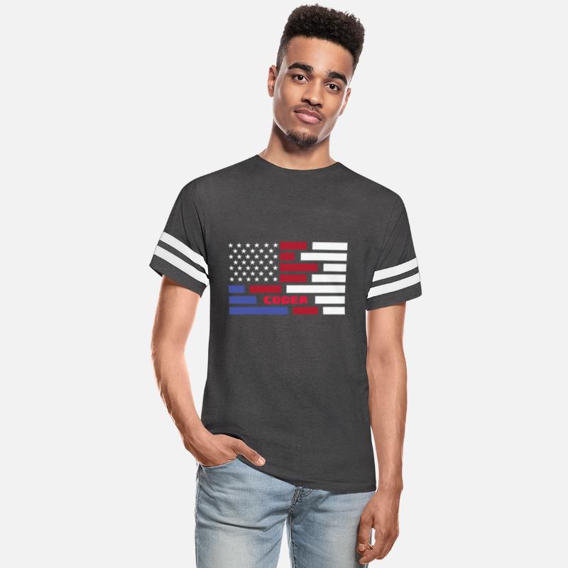 American Flag Coder Coding Computer Nerd