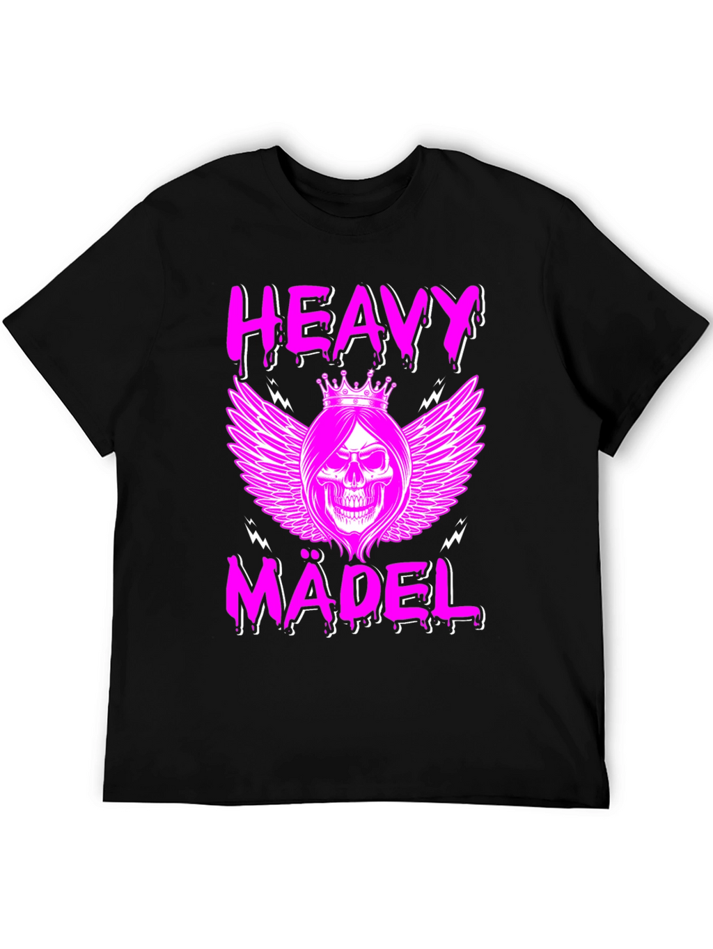 Heavy Mädel Pink Skull T-Shirt