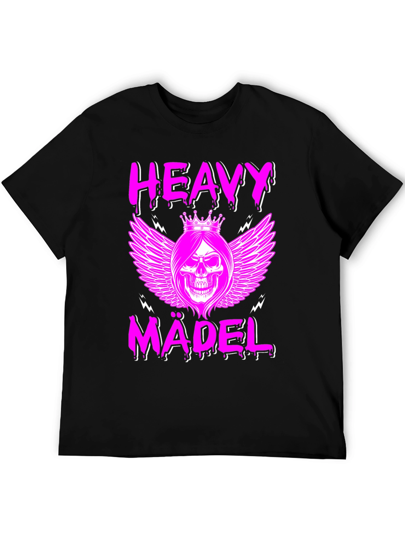 Heavy Mädel Pink Skull T-Shirt