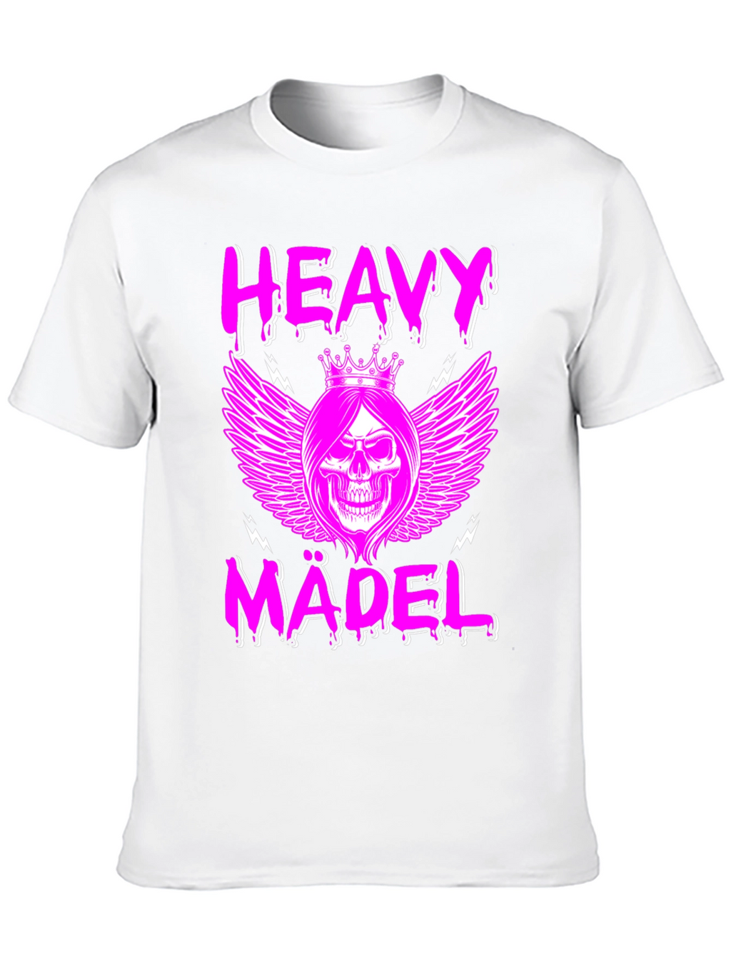 Heavy Mädel Pink Skull T-Shirt