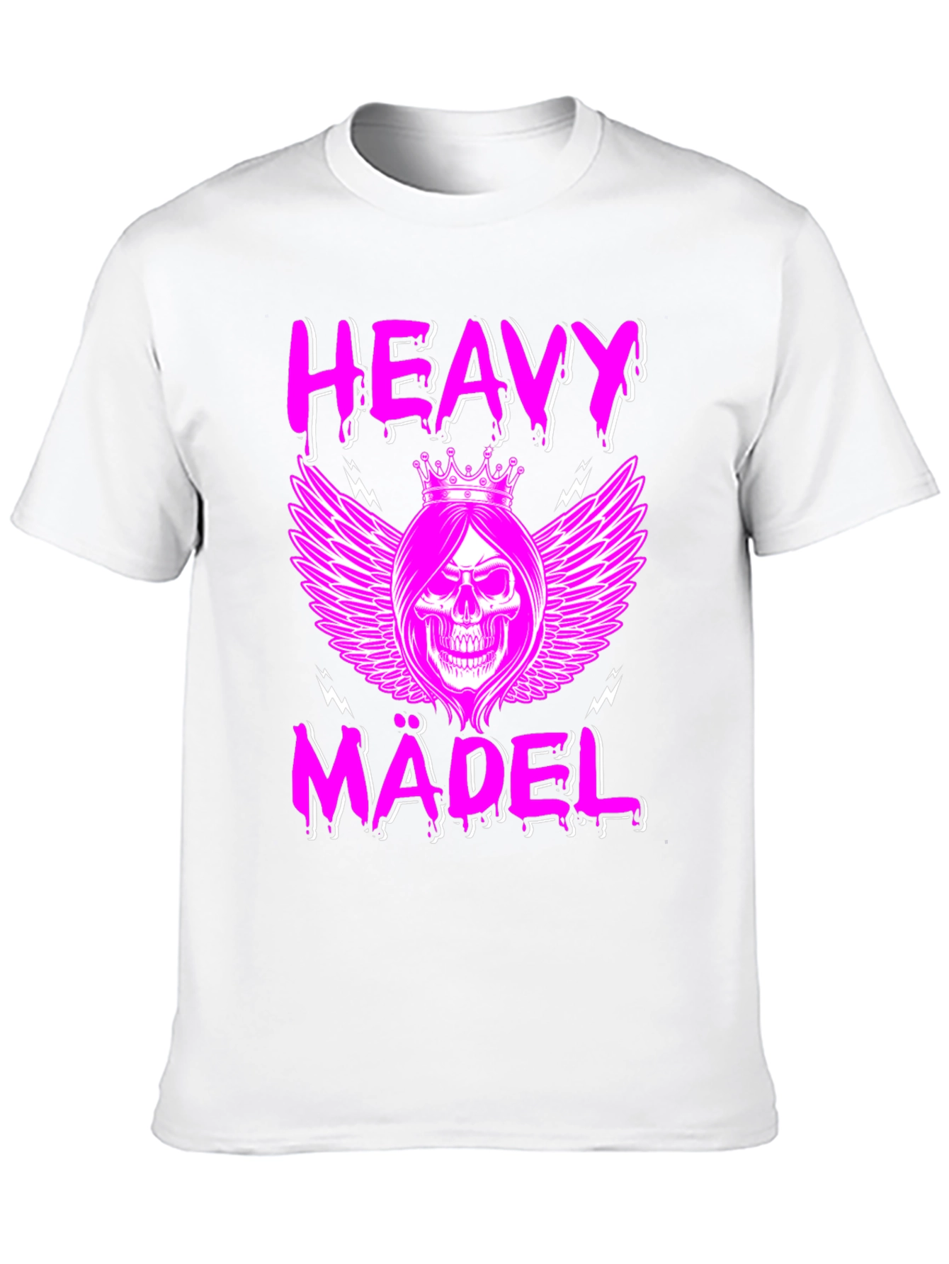 Heavy Mädel Pink Skull T-Shirt