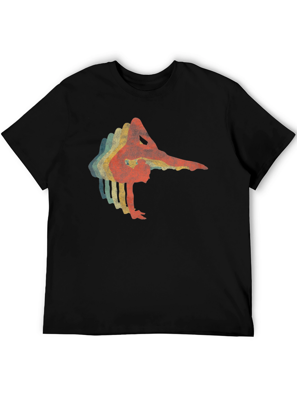 Retro Gymnast Graphic Black T-Shirt