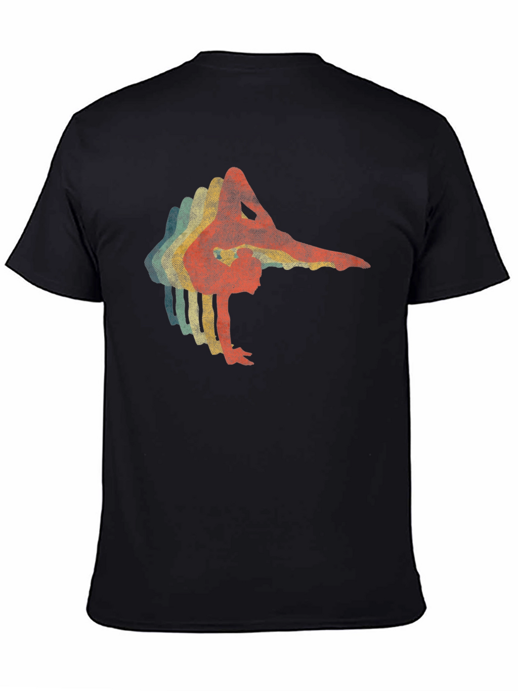Retro Gymnast Graphic Black T-Shirt