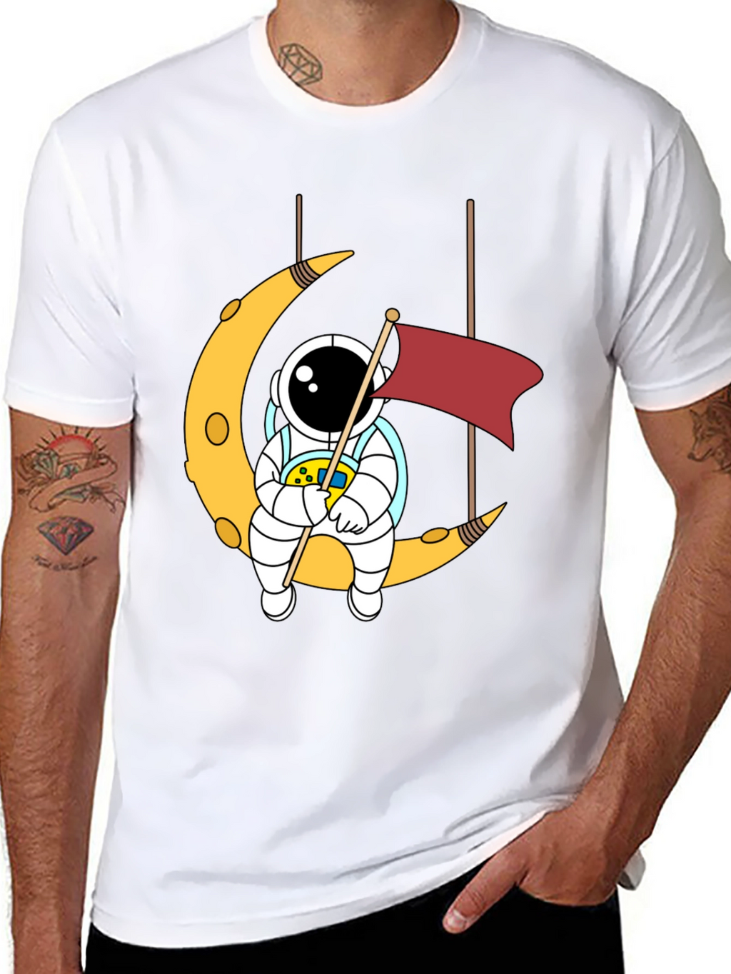Astronaut Moon Swing Graphic T-Shirt