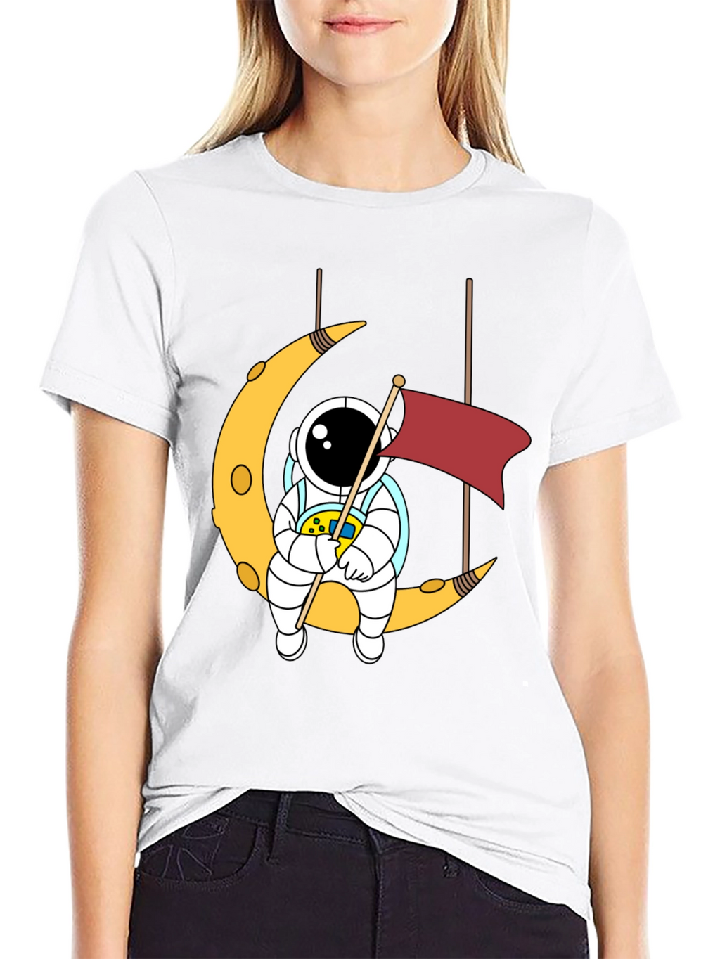 Astronaut Moon Swing Graphic T-Shirt