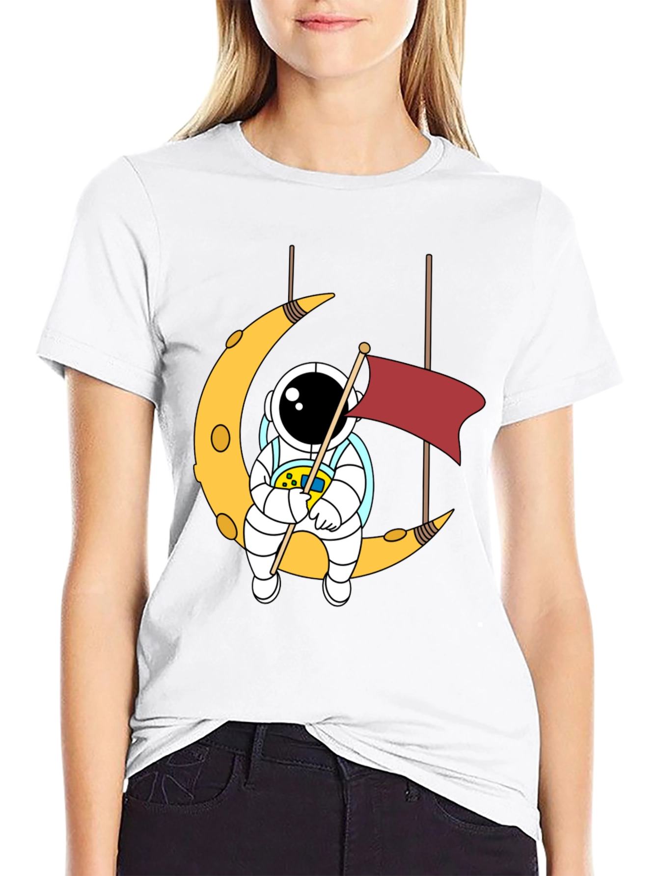Astronaut Moon Swing Graphic T-Shirt