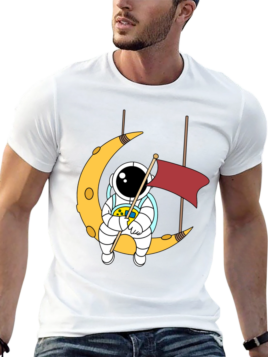 Astronaut Moon Swing Graphic T-Shirt