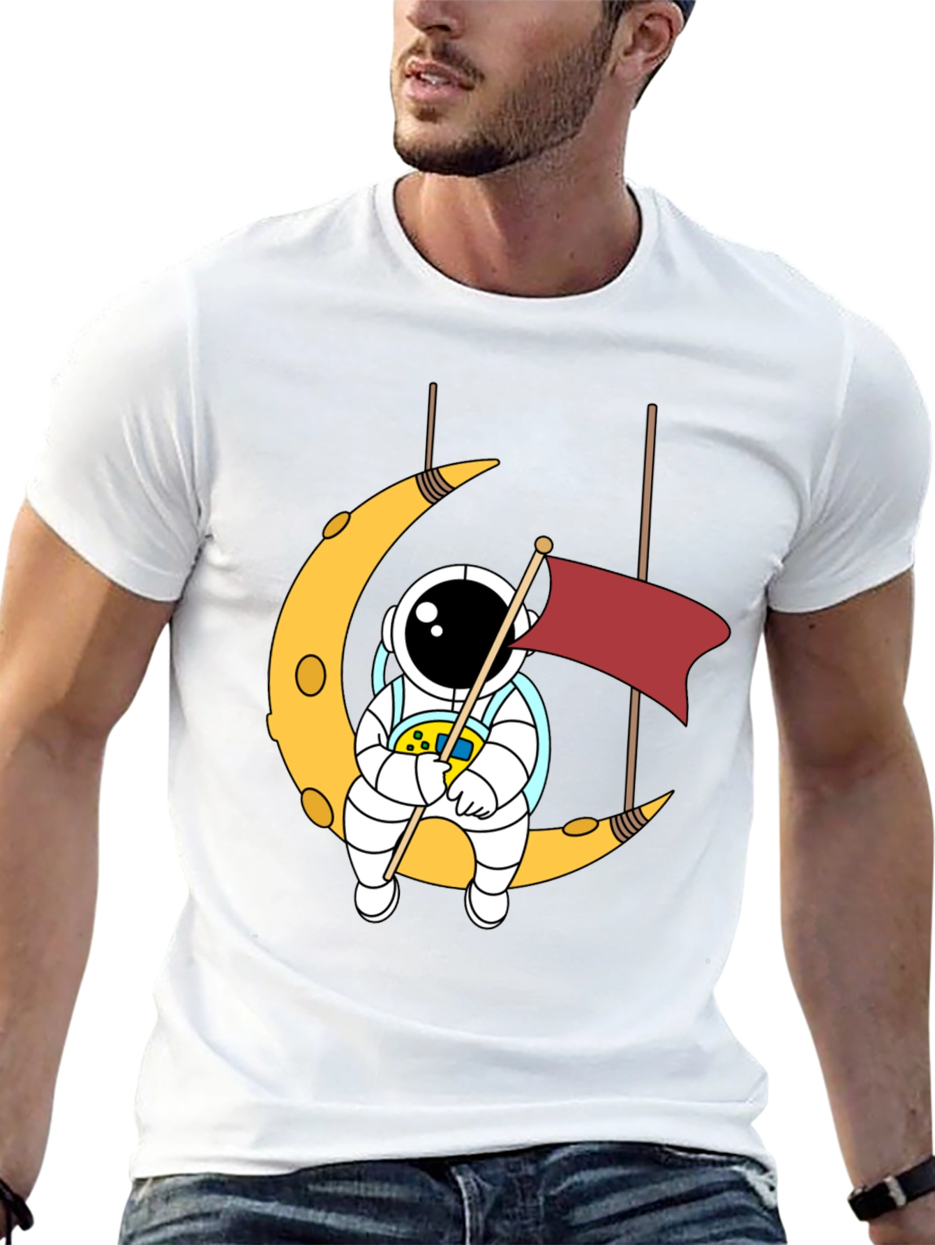 Astronaut Moon Swing Graphic T-Shirt
