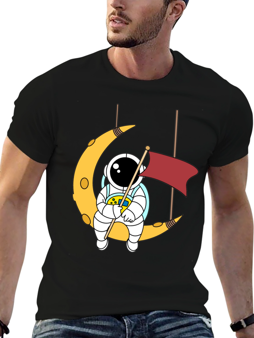 Astronaut Moon Swing Graphic T-Shirt