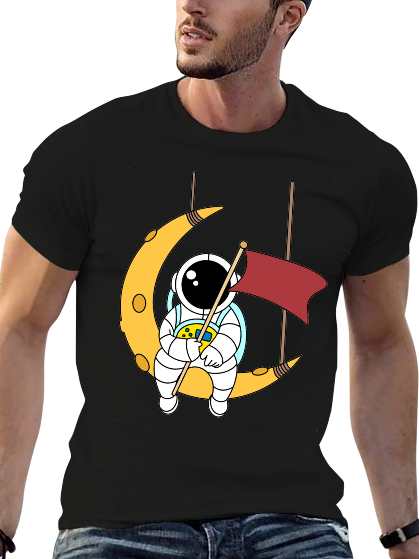 Astronaut Moon Swing Graphic T-Shirt